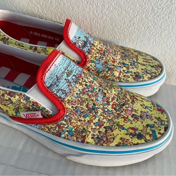 VANS X WALDO Like New Limited Edition Printed Slip On Shoe Size 5.5 - Picture 3 of 8
